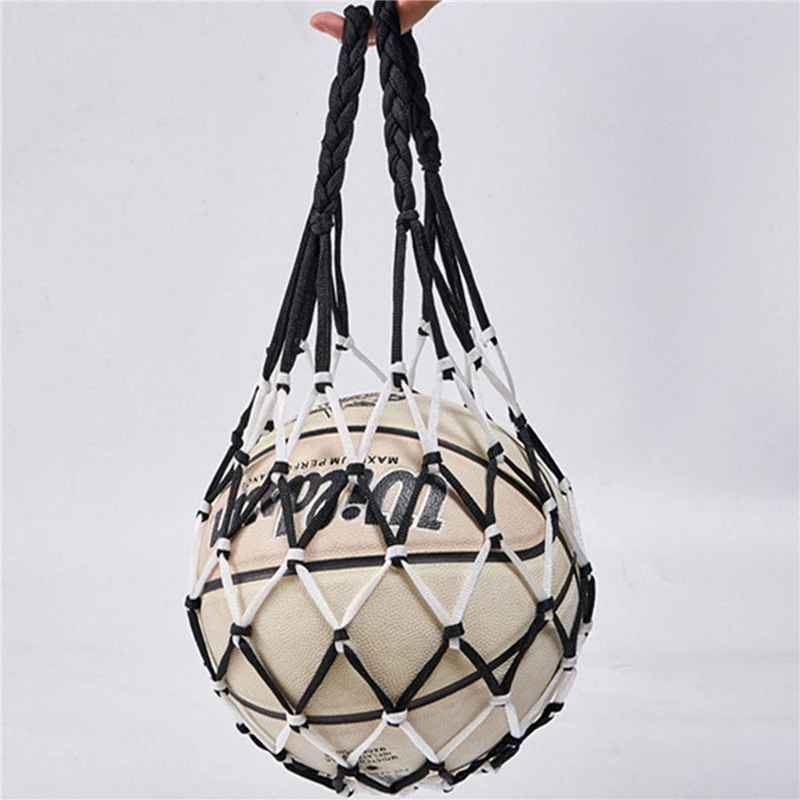 Sac de transport de basket-ball pour jeunes, poche de filet de coup de pied d'auto-entraîneur de football, sports de plein air, réticule en maille de nylon, sac de rangement de volley-ball