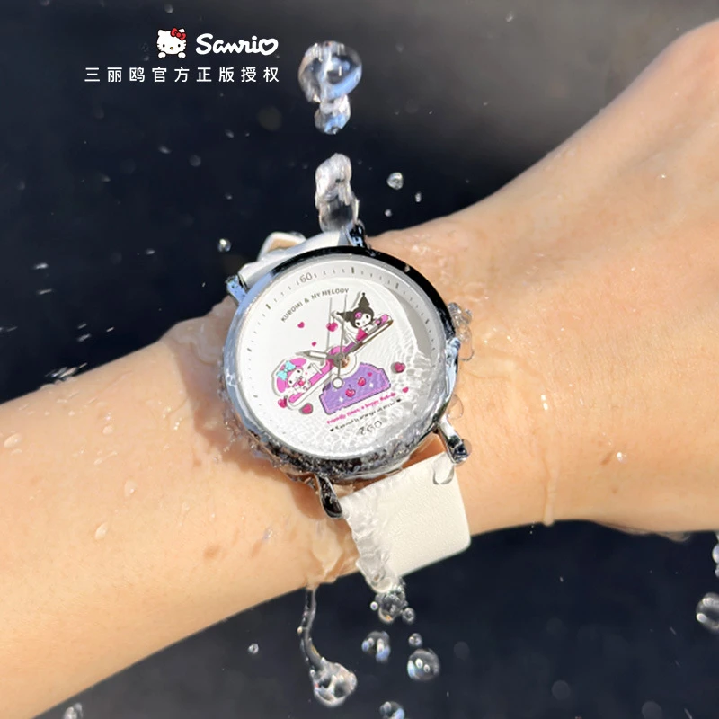 Sanrio Hello Kitty Waterproof Watch Cinnamoroll Cute Cartoon My Melody Kuromi Simple Square Electronic Watch Boy Girl Xmas Gifts