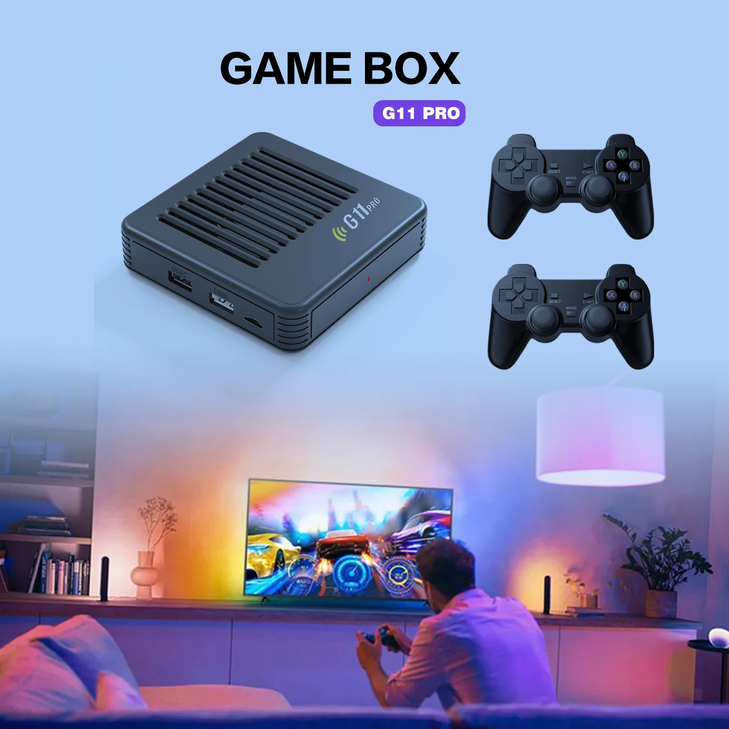 

Game Box for PS1/Saturn/Sega Emulator G11 Pro Video Game Console Support WiFi Blutooth with Wireless Controller TV Box