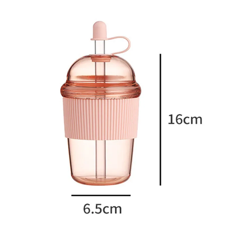 430ML Straw Cup With Lid Bubble Boba Tea Cups Large Capacity Tea Coffee Milk Cup Ins Style Water Bottles For Office Juice Mug