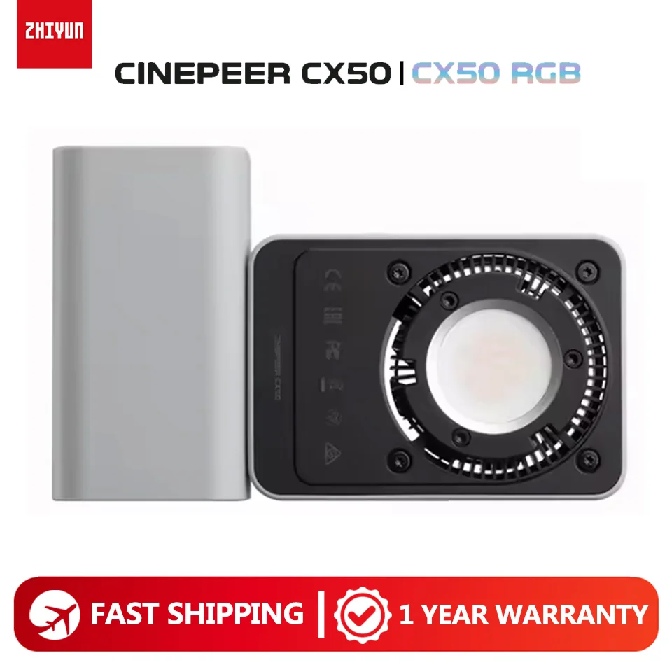

ZHIYUN CINEPEER CX50 50W RGB Bi-color Photography Light Portable Pocket Fill Light for Outdoor Studio Live Video Shooting