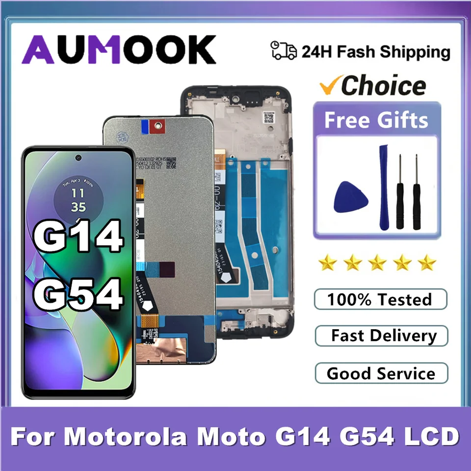Pantalla G14 G54 LCD para Motorola Moto G54 LCD XT2343-1 con táctil y digitizador con marco para Moto G14 Screen PAYF0010IN