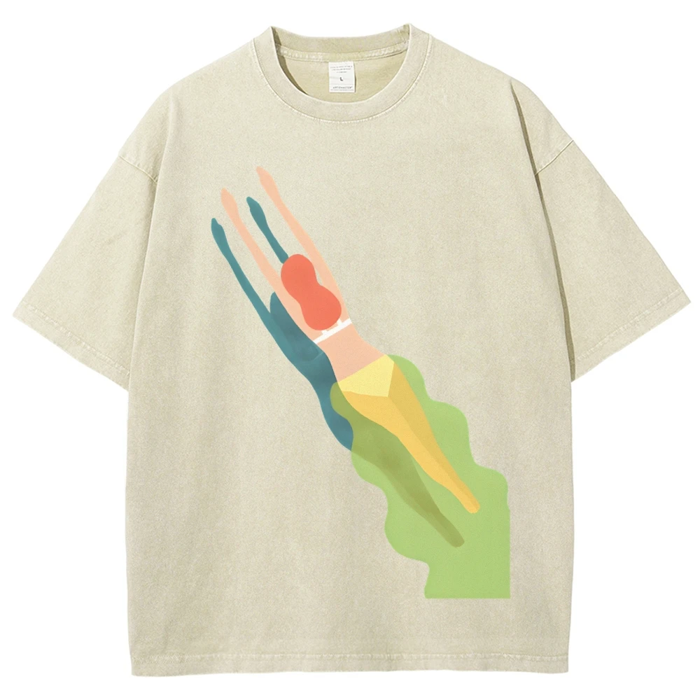 

Retro Washed Graphic T-Shirt Women Unisex Fit Customscool Y2K Vintage Style Gym Lounge Casual Daily Essential