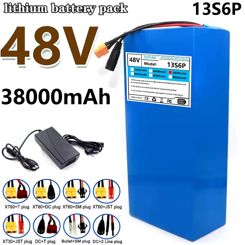 

13S6P 48V 38000mAh 18650 Lithium Battery 1000W High Power 54.6V 30A Built-in BMS for Outdoor Power Tool Backup Battery