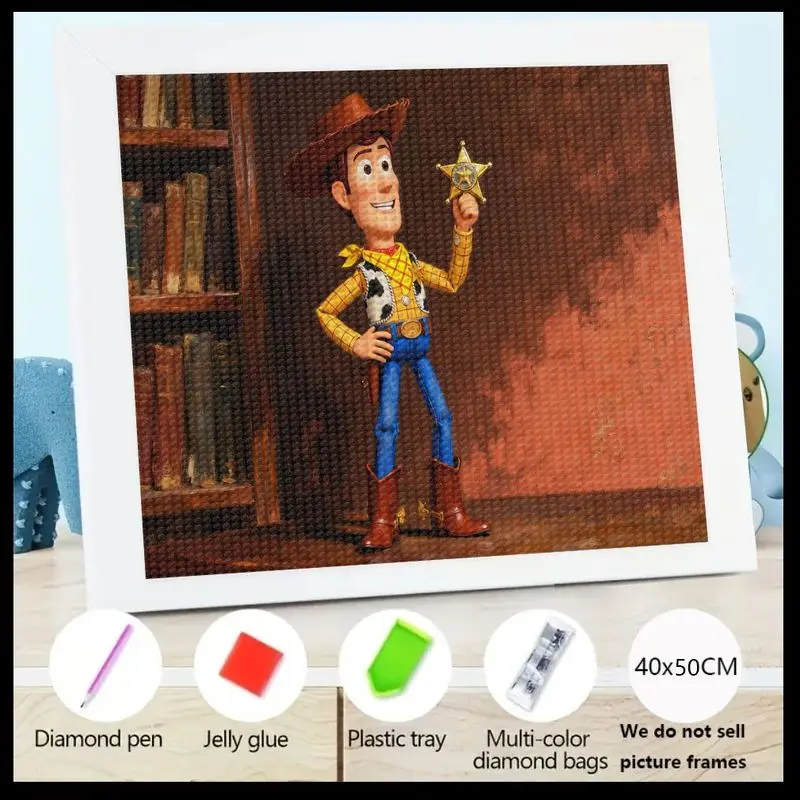 

1 шт. Woody Toy Story 5D полный дрель комплект алмазной живописи, сделай сам мультфильм ковбой шерифа горный хрусталь искусство, большой 40x50 см хрустальный драгоценный камень Pai
