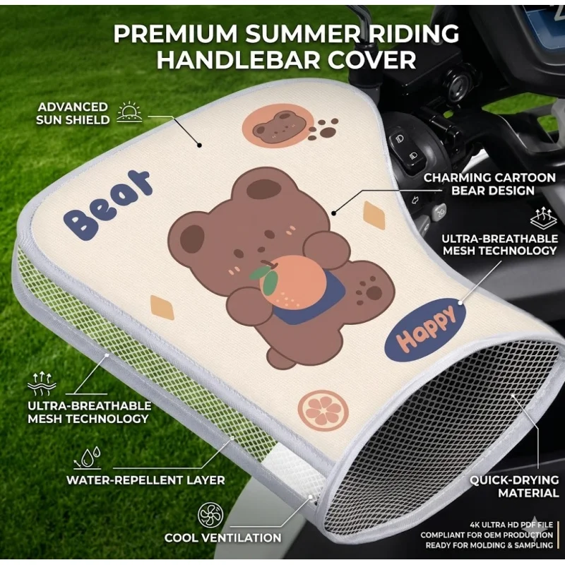 

Waterproof Windproof E-Bike Handlebar Muffs Summer Sun Gloves