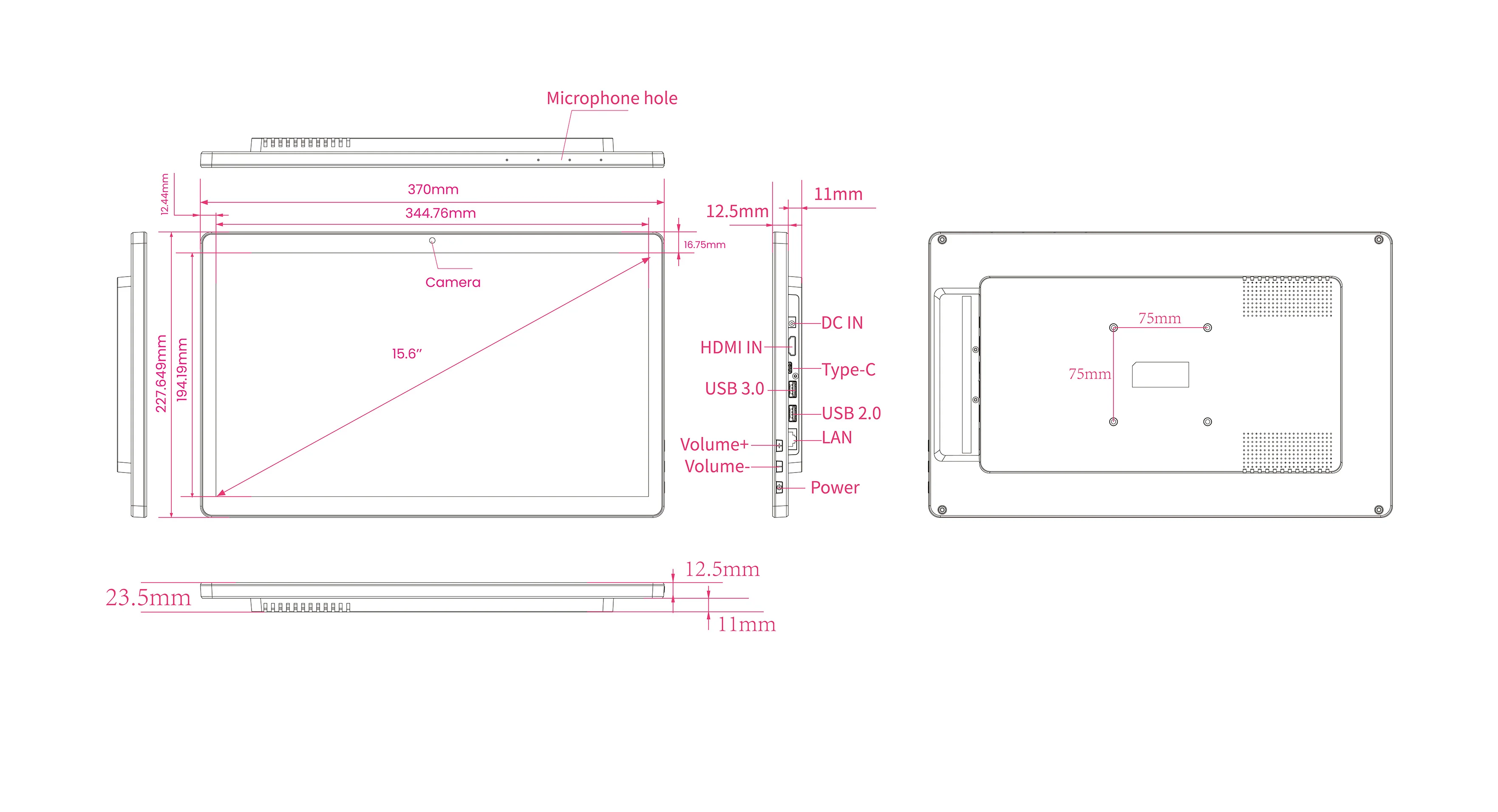 Imagem -06 - Controle de Casa Inteligente Android 14 de 156 Polegadas Fhd1080p Thin Edge Tablet Entrada Hdmi Câmera de 8mp Painel de Controle Montado na Parede Poe Unidade de