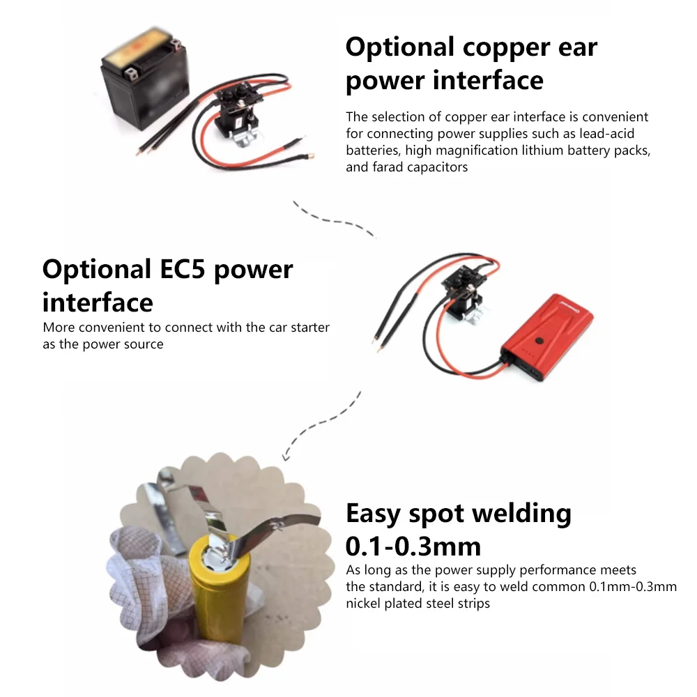 12V 500A Relay Spot Welding Machine 18650 Lithium Battery Welding Control 12V-16.8V 0.1-0.3mm Relay Type Spot Welding Board