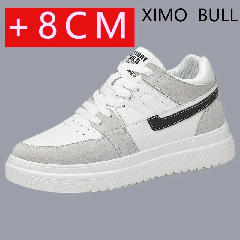 

XIMO BULL 2025 Men Elevator Shoes Heightening Sneakers for Men 6cm 8cm Breathable Height Increased Shoes for Man Sports Shoes