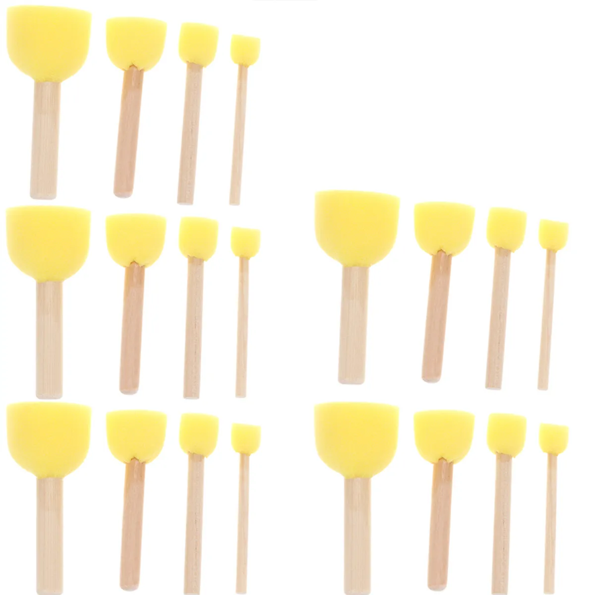 

20Pcs Kids Sponge Painting Brushes Assorted Round Sizes with Ergonomic Handles for Graffiti Art Drawing Stippling Craft