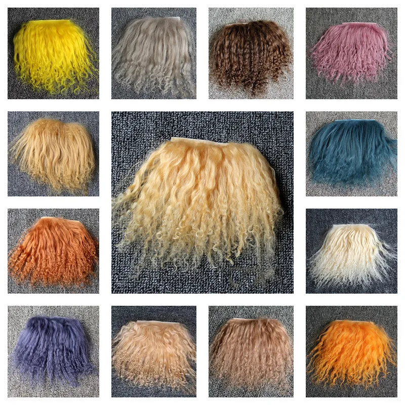 24 Colors Sheepskin Wool Lamb Hair for BJD SD 1/8 Dolls Wigs Top Quality Reborn Doll Pure Mohair Handrooted DIY Hair Accessory