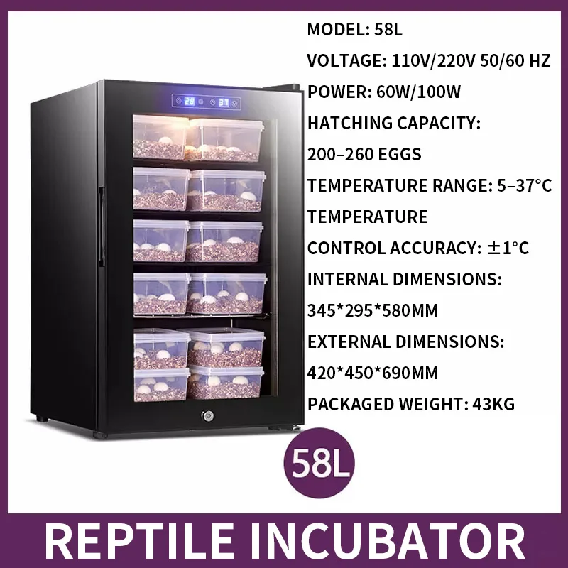Home‑Grade Constant Humidity & Temperature Reptile Egg Hatching Implement for Snake, Lizard, Tortoise Breeding Usage(Customized)