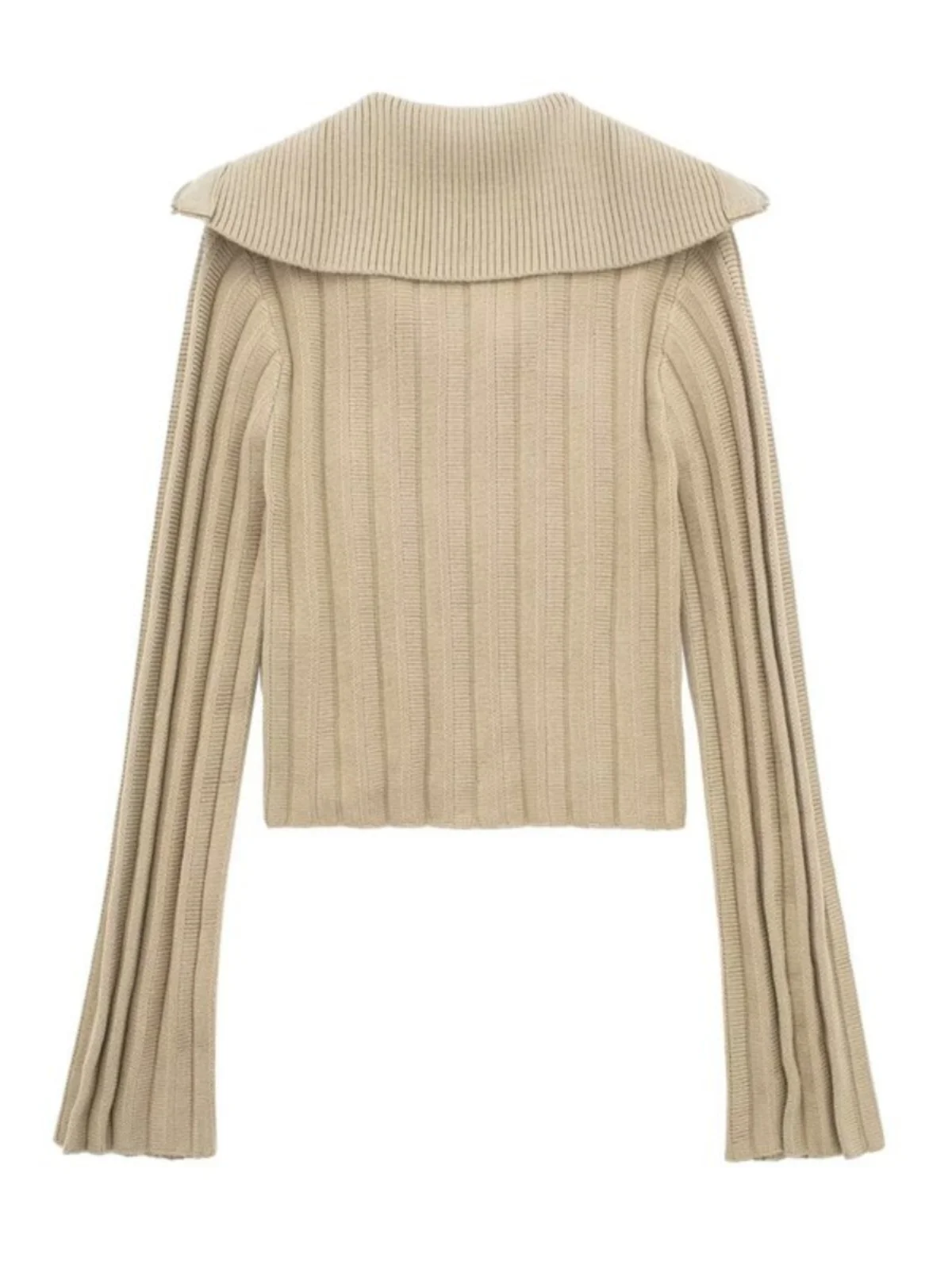 Damski długi kardigan na wiosnę 2024, zapinany na zamek, dzianinowy, otwarty sweter lub odzież wierzchnia, wygodny, oddychający, idealny do dojazdów do pracy.