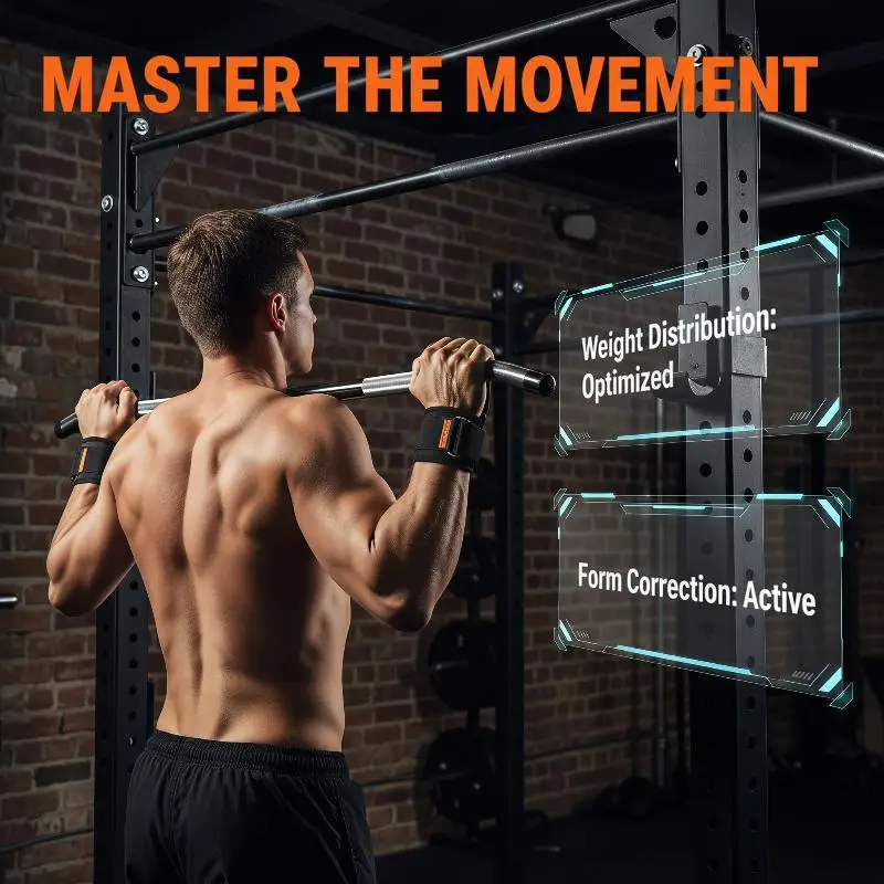 Klimmzug-Unterstützungshaken für das Handgelenk, rutschfester Griff, robuste Fitness-Trainingshilfe für Krafttraining und Gewichtheben im Fitnessstudio. – Detail 11