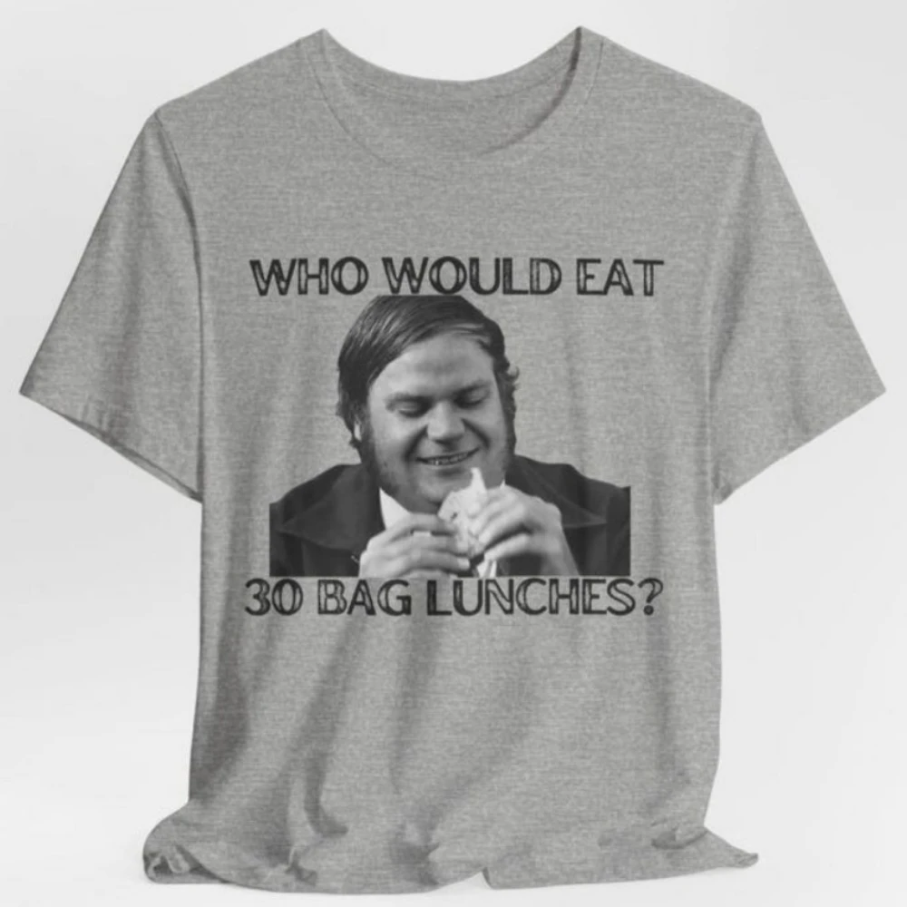من سيفعل أكل حقيبة غداء 30؟ كريس فارلي التي شيرت قمصان مضحكة للرجال بيلي ماديسون فيلم إقتباس قميص الشارع قمم الموضة