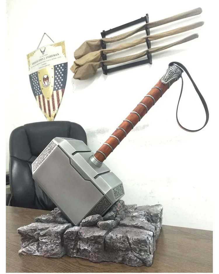 Full Metal CATTOYS end collection quality of 1/1 Thor hammer mjolnir movie props adult Cosplay costume party LED light of Base