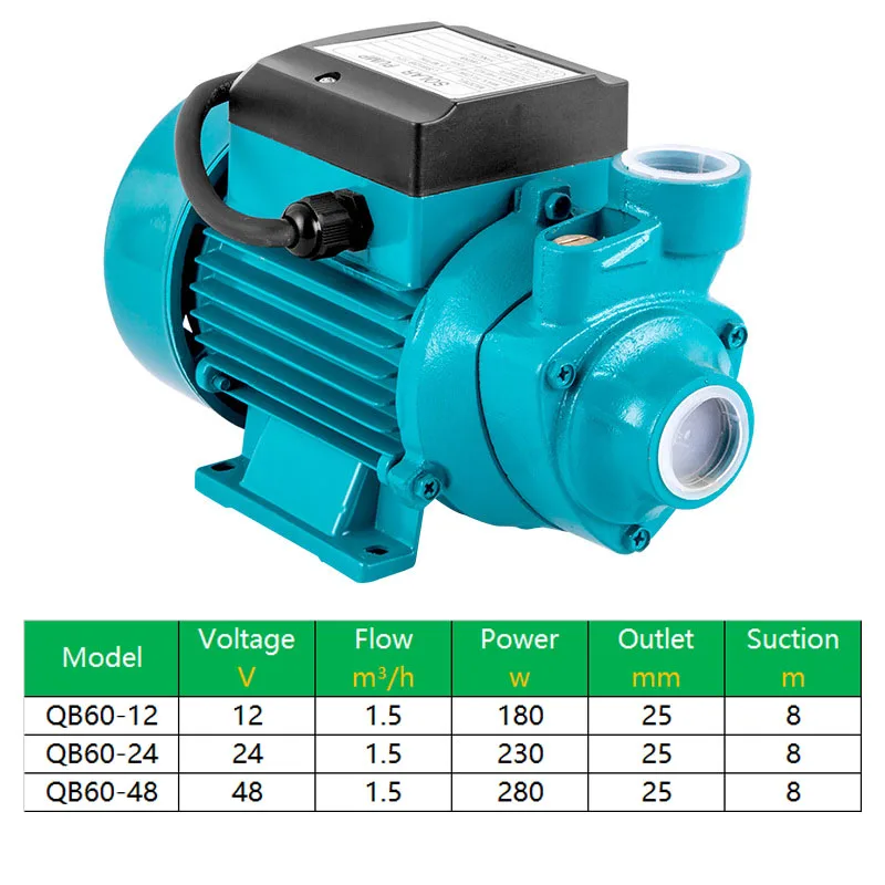 Imagem -02 - Solar Bateria Bomba Vortex Auto-priming Bomba Grande Fluxo High Lift Centrífuga para Casa Abastecimento de Água Fazenda Irrigação 12v 24v dc