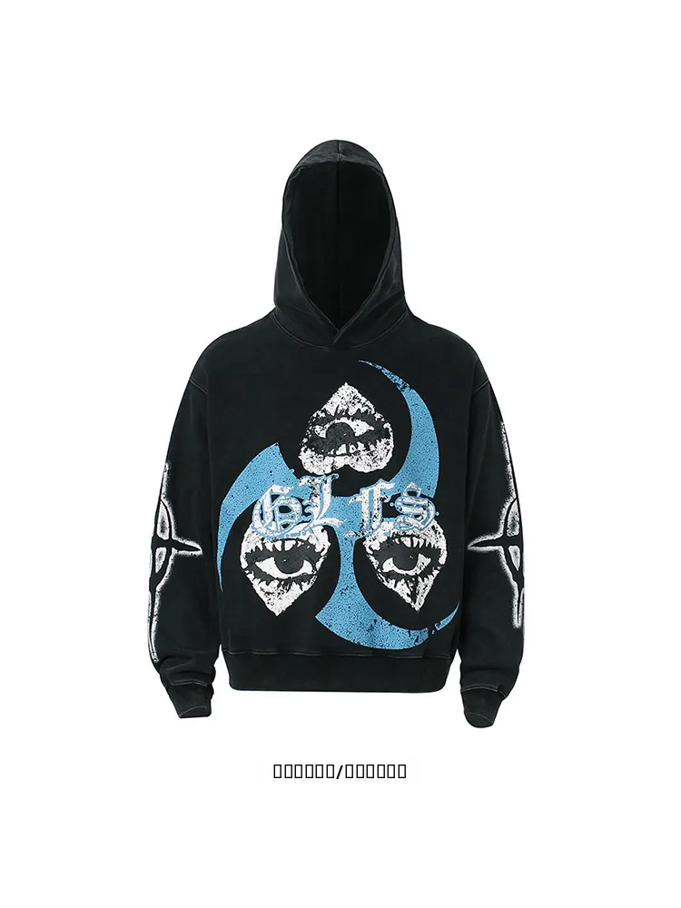 

Креативная толстовка с принтом для пары, с многомерным изображением американского персонажа, от бренда Hooded Sweatirt