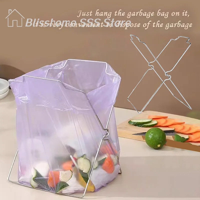 【S】S/L Outdoor Household Garbage Rack Foldable Kitchen Debris Storage Rack Multifunctional Kitchen Fresh-keeping Bag Holder