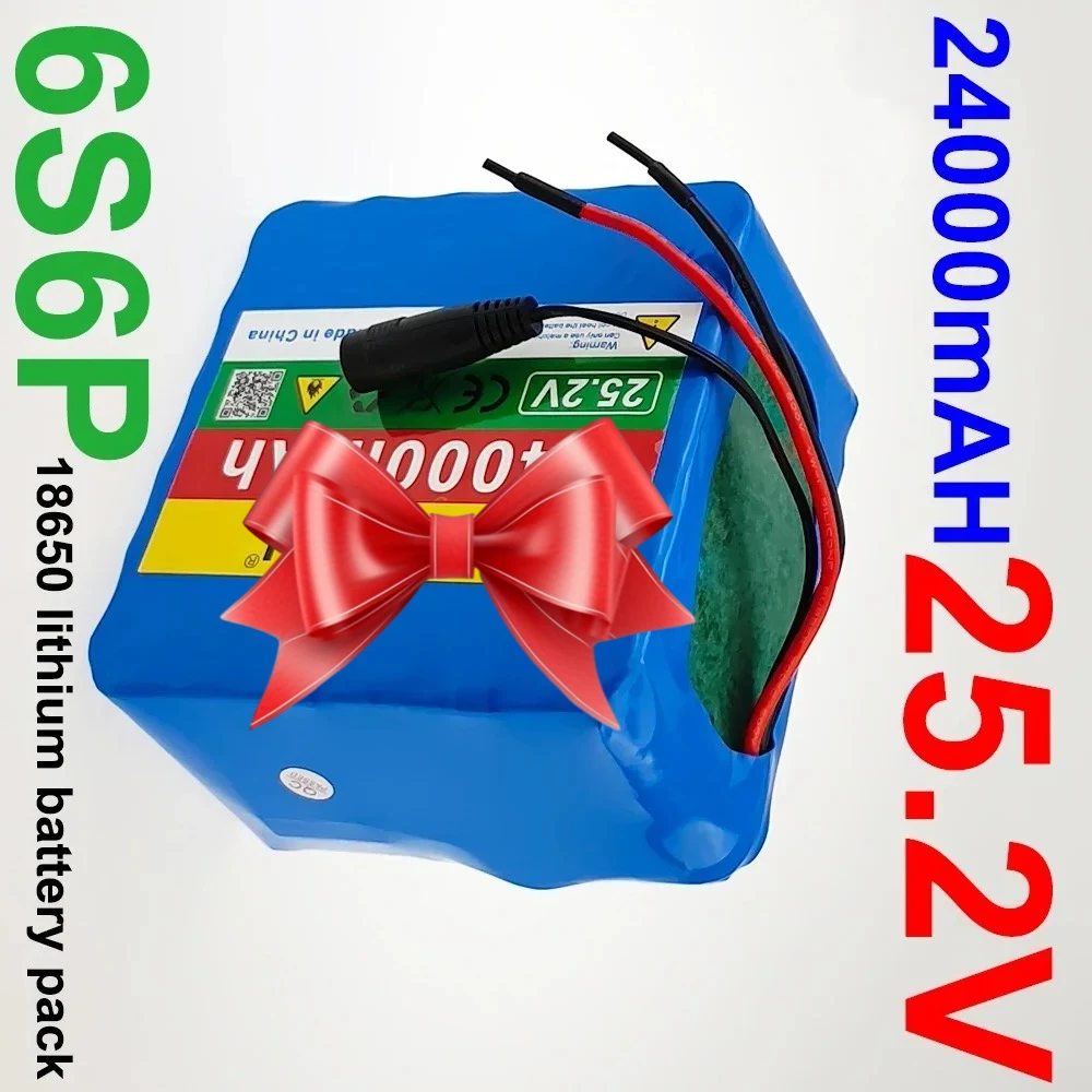 

6S6P 18650 Rechargeable Lithium battery pack 25.2V 24000mAh for 24V bicycle, Solar energy, spray
