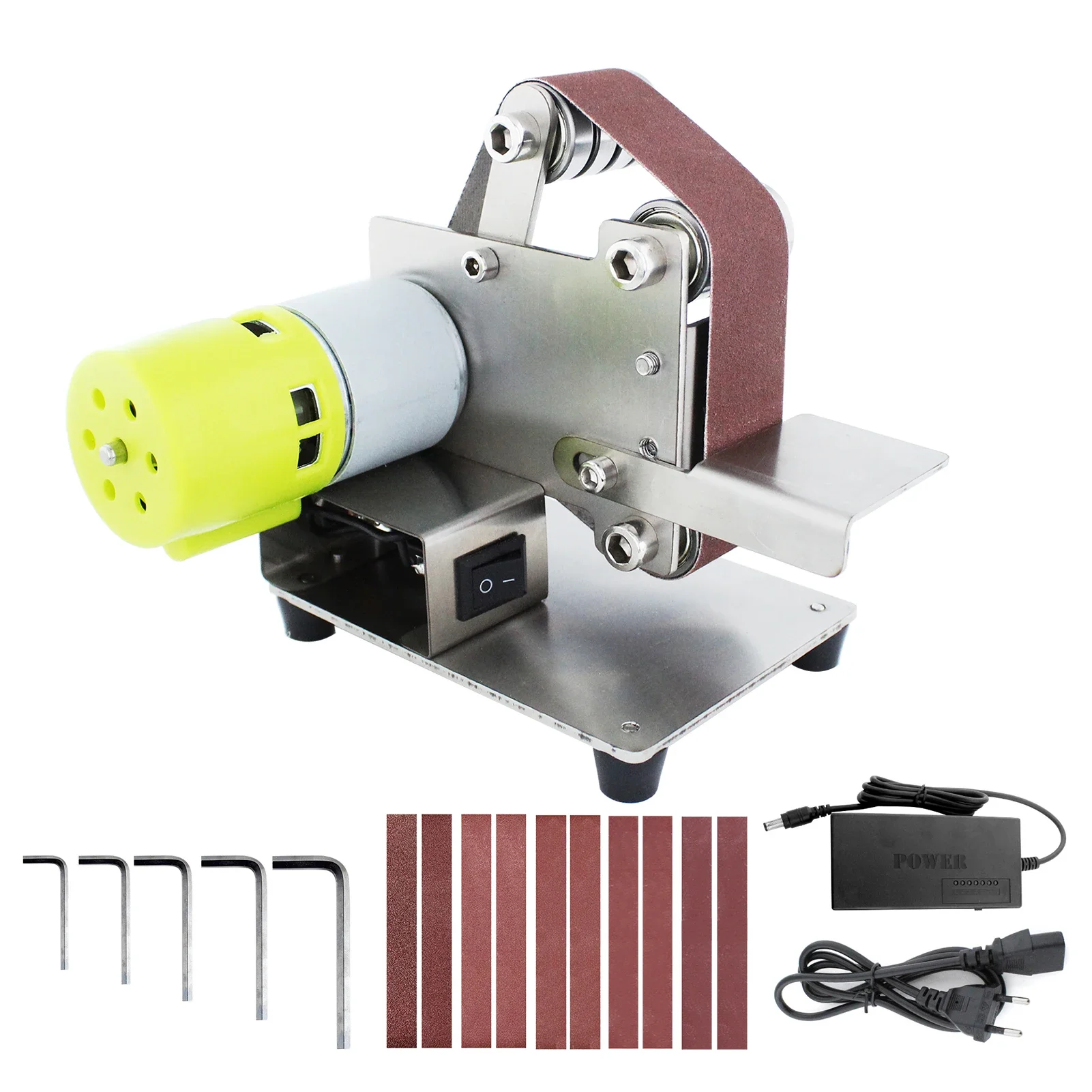 Multifunctional Grinder Belt Sander DIY Polishing Grinding Machine Cutter Edges Sharpener 7 gears