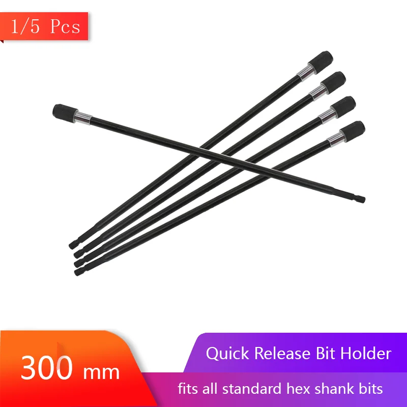 1/4 Inch Quick Release Screwdriver Bit Holder 300mm Magnetic Hex Shank Extension Rod Perfect for Power Driver Drill screwdriver