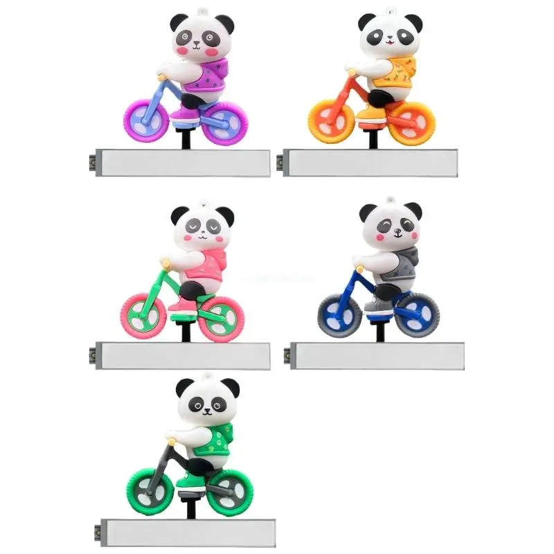 

Car Automatic Sliding Cartoon Ornament Cycling Panda Figurines Decoration Dropship