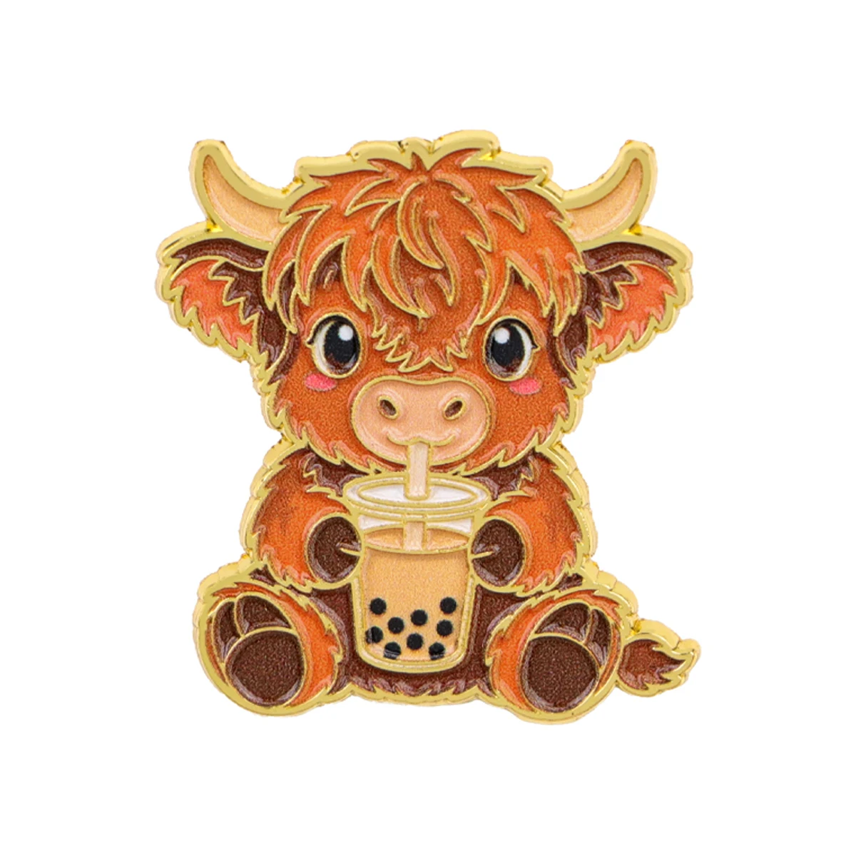 10er-Set Emaille-Pins mit Panda, Fuchs, Kaninchen, Kuh, Otter, Koala, Cartoon-Tier-Broschen für Mantelrevers, Metallabzeichen, Schmuckgeschenk – Detail 6