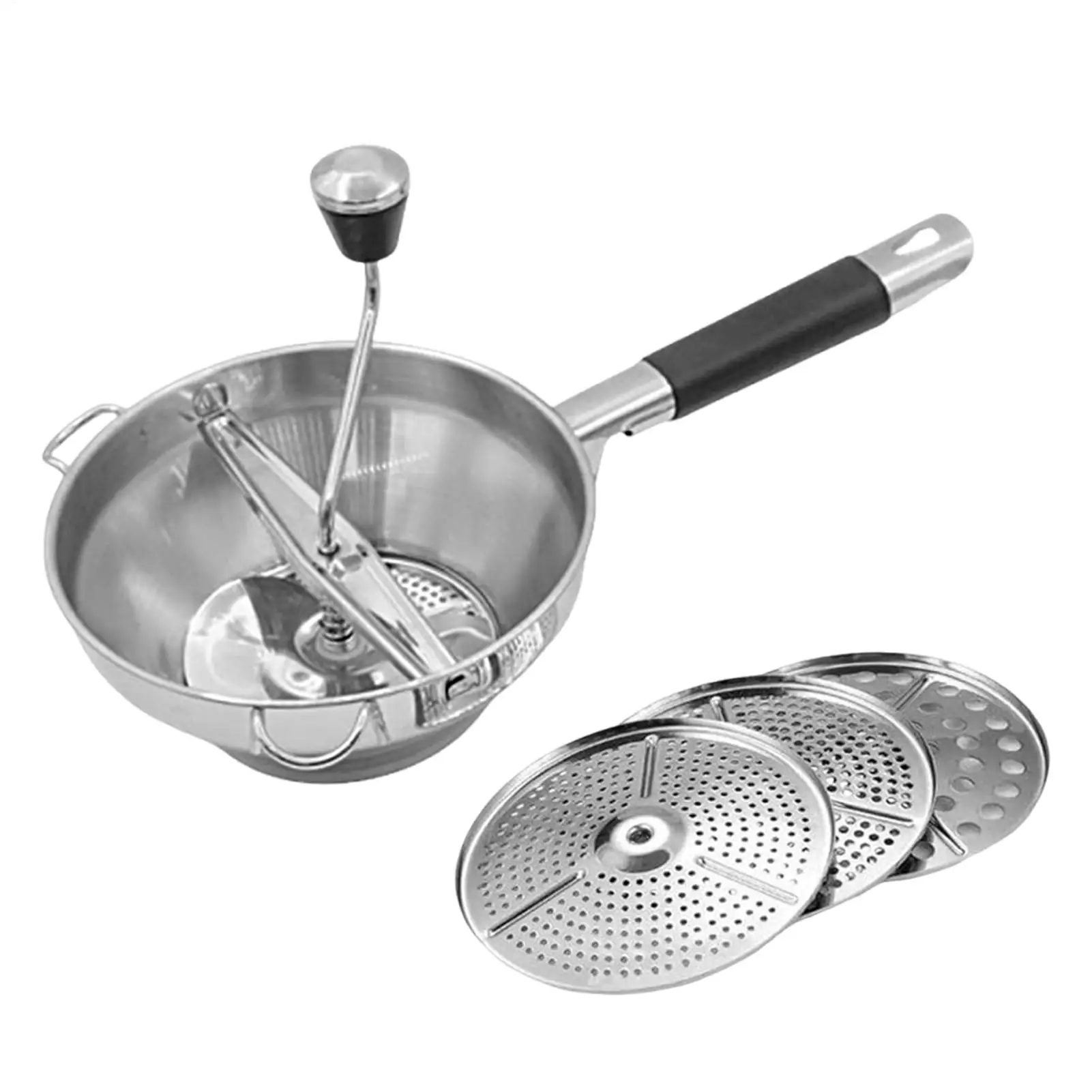 Potato Masher Stainless Steel Masher Food Grade Stainless Shredder With 3 Replaceable Grinding Discs For Carrots Home Avocado