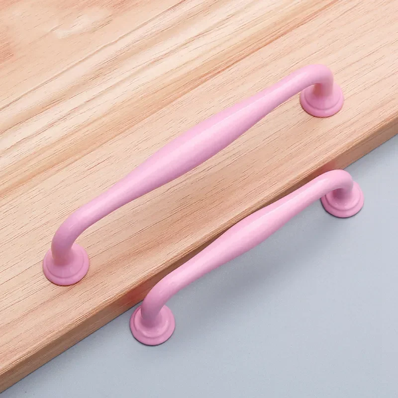 Modern Simple Aluminum Colorful Furniture Handles Children's Room Cabinet Door Pulls Drawers Wardrobe Knobs Home Decoration