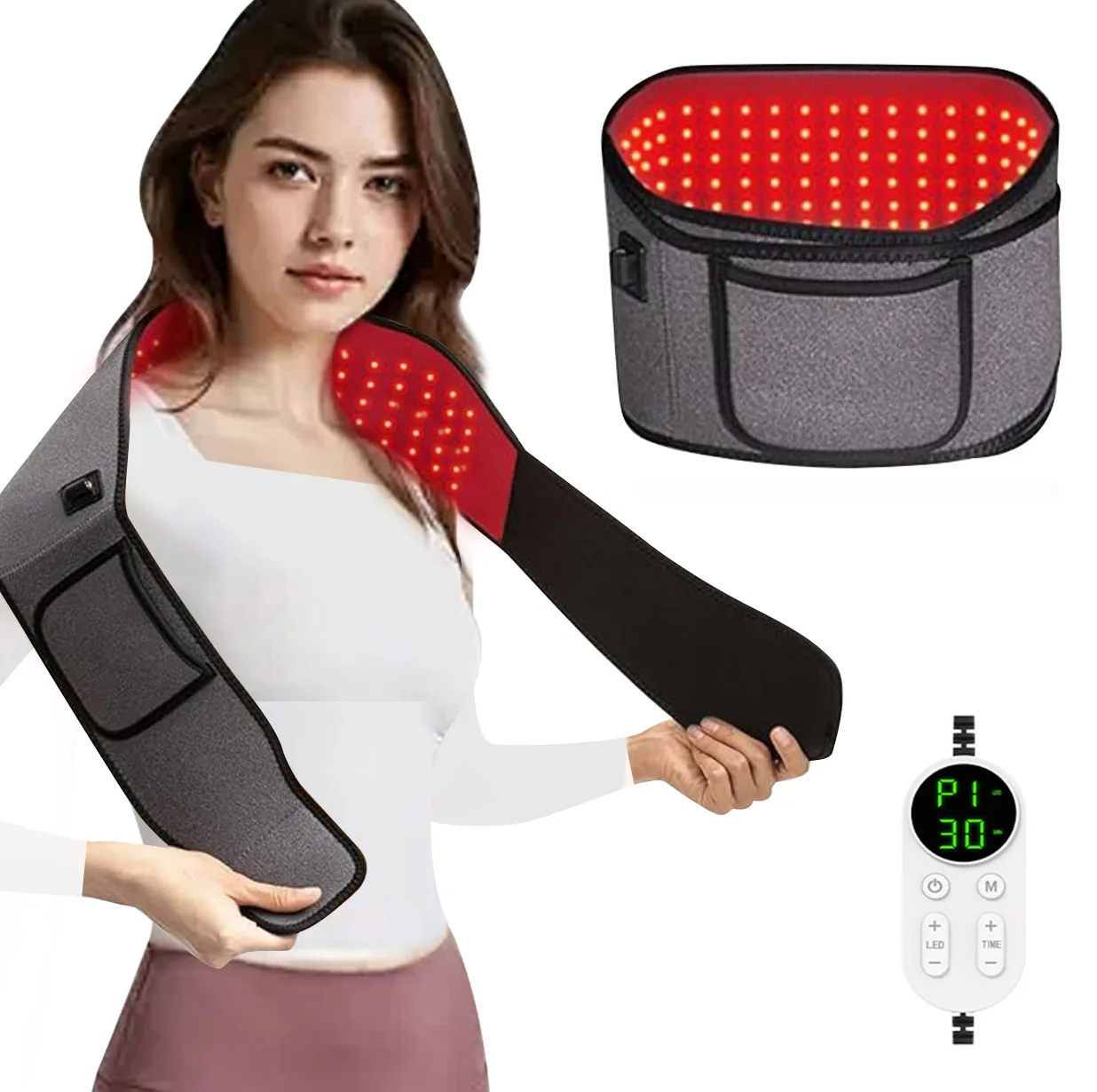 

Терапия красным светом с инфракрасным светодиодом, горячий компресс, массажный пояс, терапевтический пояс для спины, чтобы облегчить боль, способствует кровообращение