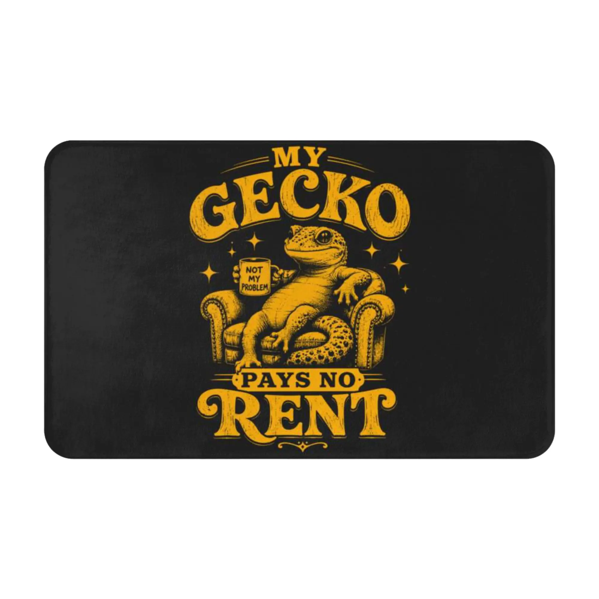 My Gecko Pays No Rent Funny Lizard Art Non-slip Doormat Kitchen Mat  Welcome PatternHomeDecor