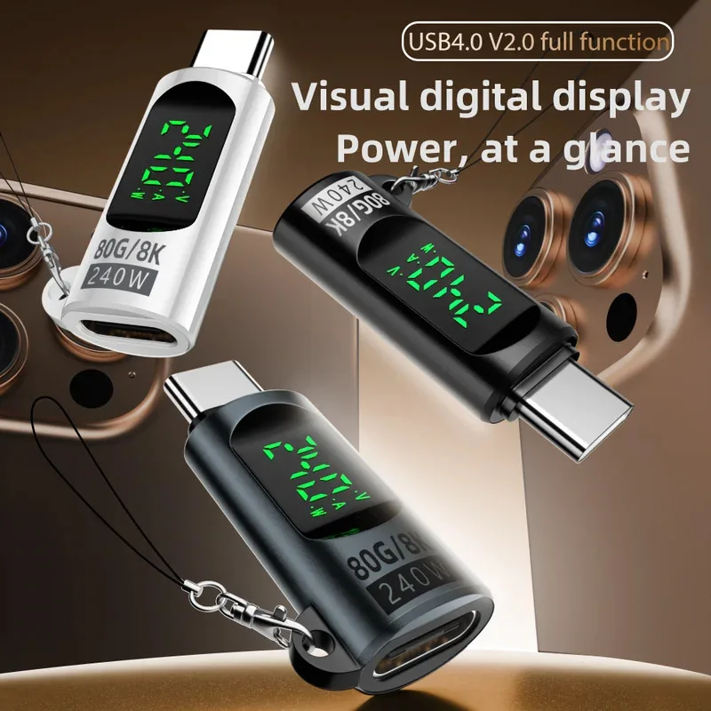 PD240W LED display USB 4.0 80gbps Type C to Type C OTG adapter 8K@60Hz5A fast charging cable for iPhone 15 16 MacBook Pro