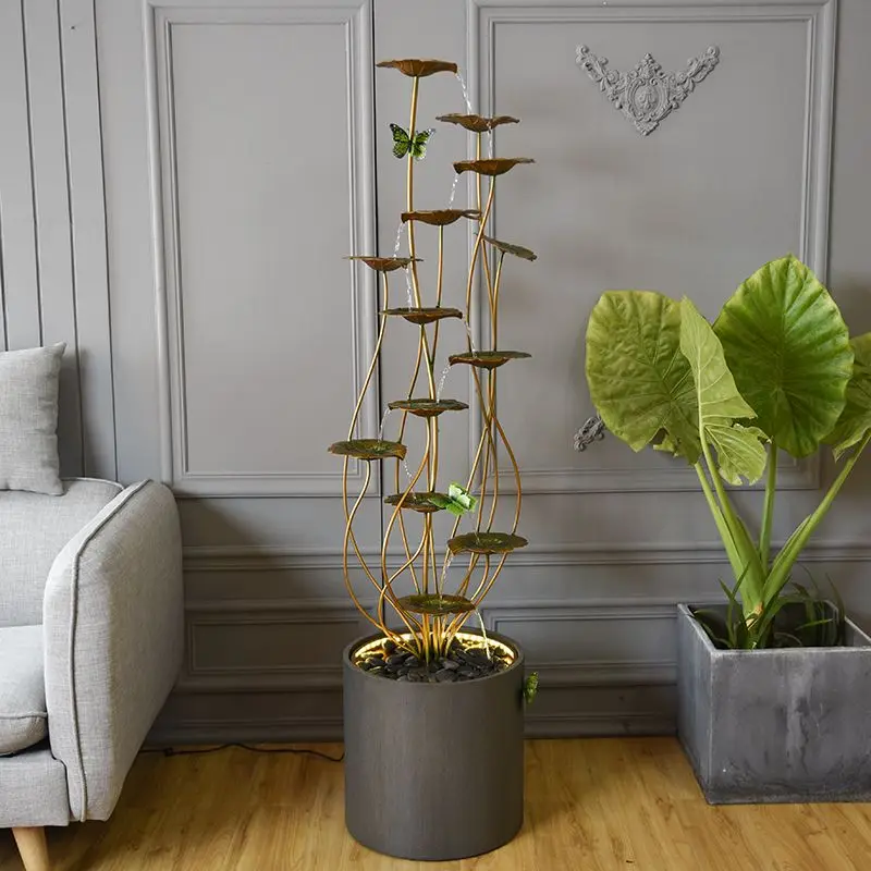 Indoor living room floor-to-ceiling running water fountain landscape decoration TV cabinet ornament porch decoration