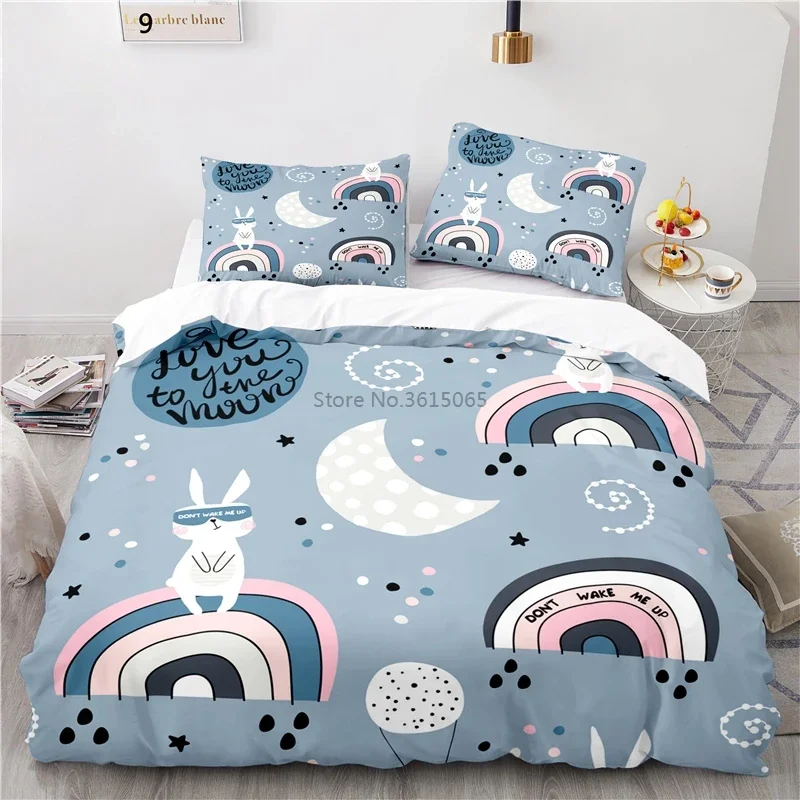 Cute Little Fox Printed Bedding Set Children Boys Girls Cartoon Bed Linen Set Europe/Australia/USA Pillowcase & Duvet Cover Sets