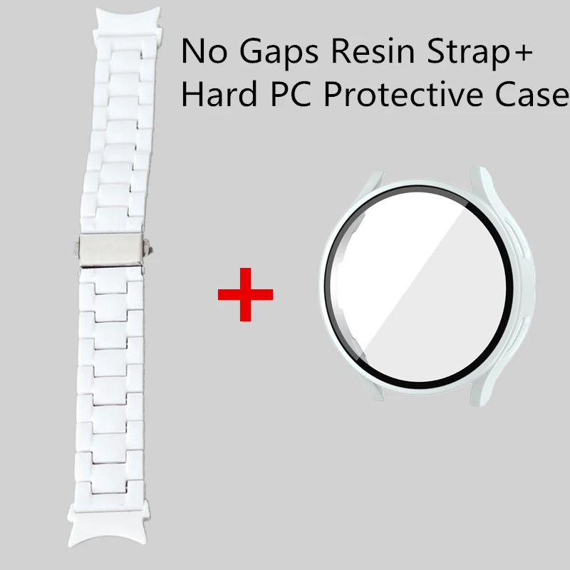 Strap For Samsung Galaxy Watch 4 5 pro 6 40mm 44mm 45mm Protective Case+No Gaps Resin Band For Galaxy Watch 6 Classic 43mm 47mm