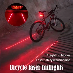 Luzes traseiras da bicicleta, luzes de aviso de segurança para adultos e crianças que andam de bicicleta à noite, luzes laser da bicicleta, impermeável, iluminação LED, flash da motocicleta, sem bateria