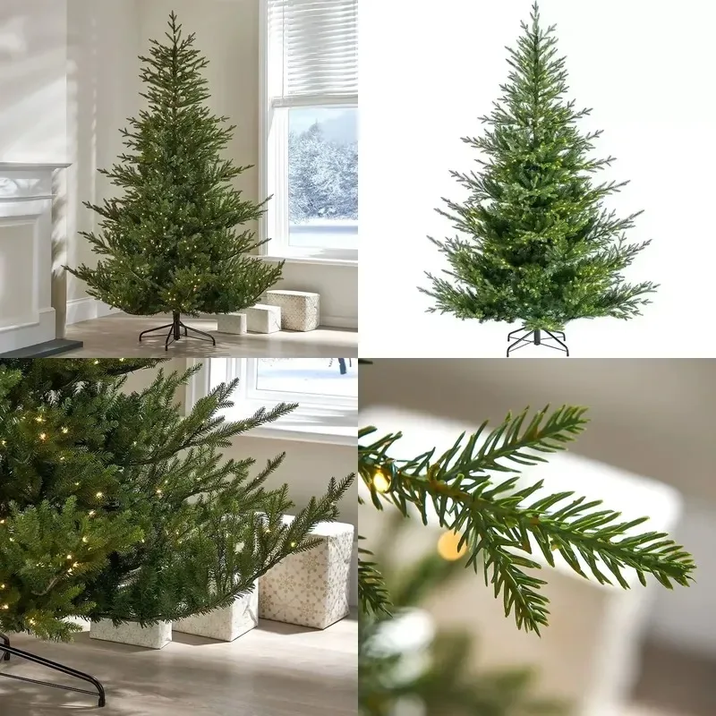 High-end vertical PVC velvet artificial Christmas tree, suitable for interior decoration and holiday decorations in
