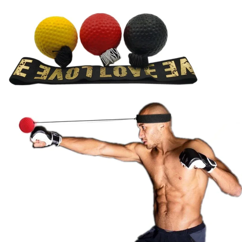 Muay Thai Boxing Speed Ball With Head Band For Sanda Boxing Fighting Fast Speed Reaction Time Training Boxing Reflex Trainer