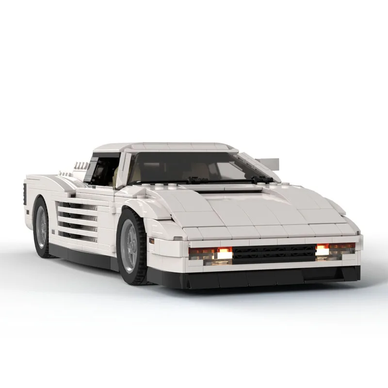 MOC-226197 branco novo supercar corrida blocos de construção modelo 1484 peças moc criativo menino crianças aniversário blocos de construção brinquedo presente