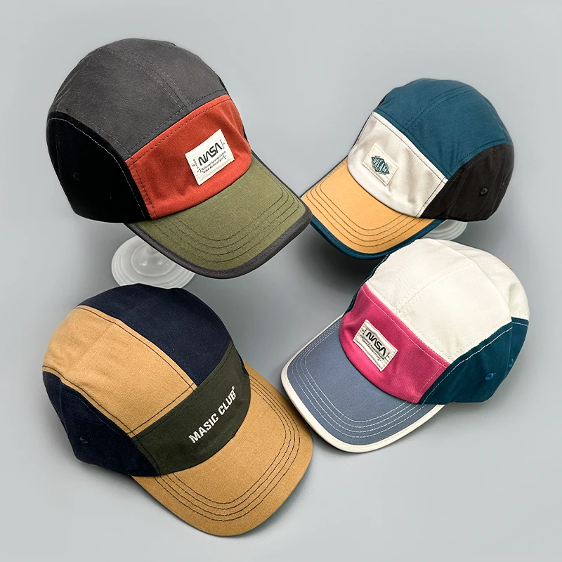 American Color Block Letter Retro Baseball Hats New Men Woman Sunshade Casual Breathable Outdoor Versatile Fashion Snapback Caps