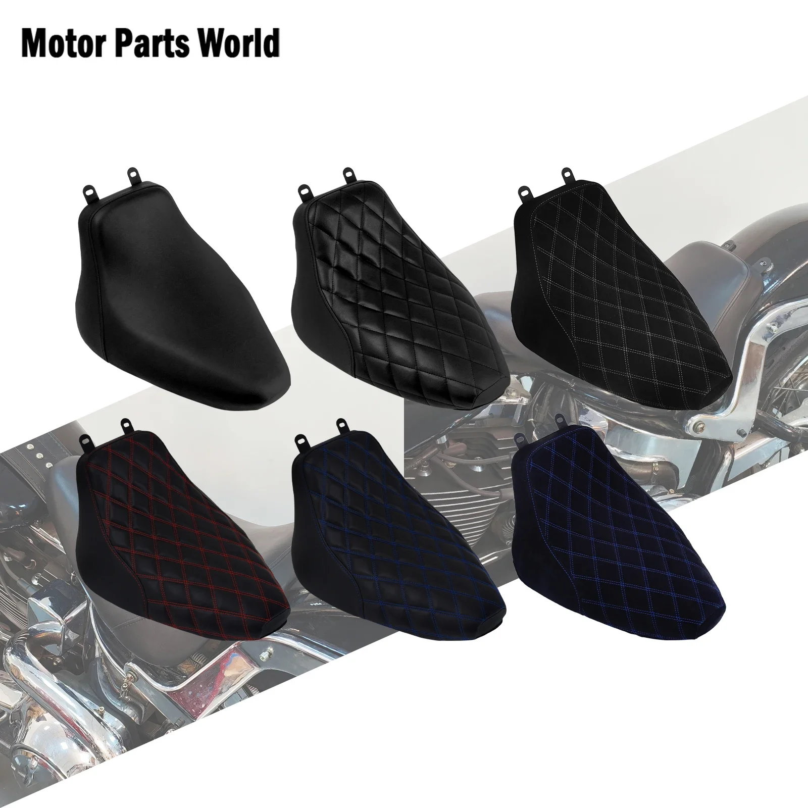 

Motorcycle Front Driver Diamond Low Profile Seat Solo Seat Cushion For Harley Softail Heritage Classic Deluxe FLSTC FLSTN 06-17