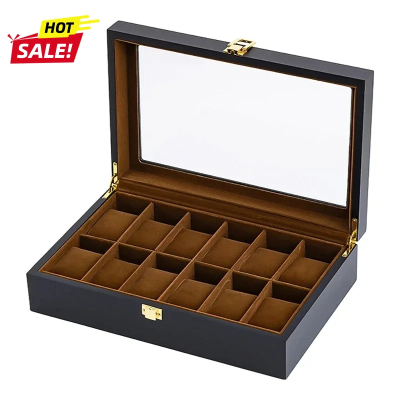 

HOT Handmade Luxury Wooden6/10/12 Grids Watch Boxes Watches Display Case Jewelry Holder Storage Organizer for Watch Holding