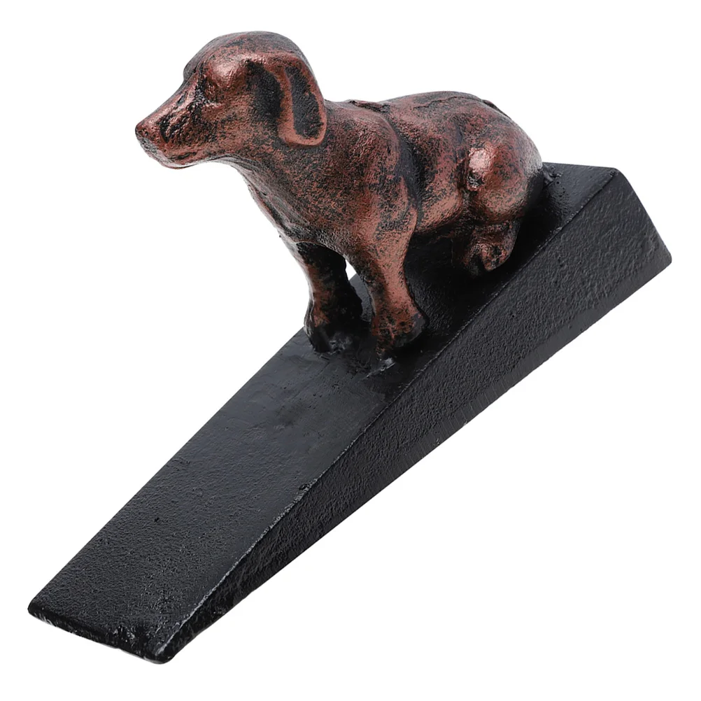 

Dog Figurine Decorative Cast Iron Door Stopper Heavy Duty Anti Slip Bottom Security Wedge Protects Hands Prevents