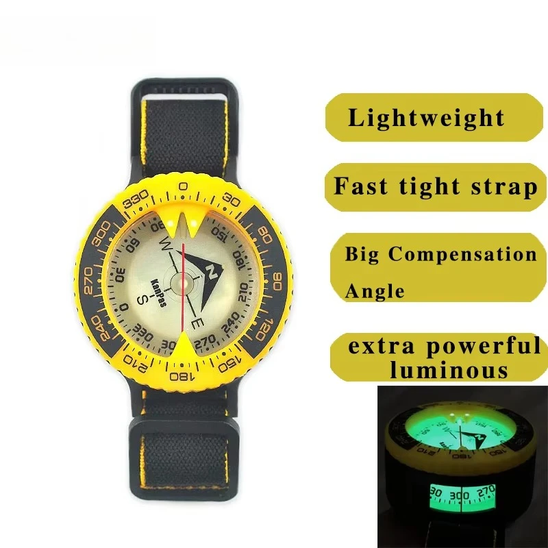 6BAR Scuba Diving Compass / Dive Compass / Sea Navigation / Blue Compass Glow / Diving Luminous Signal