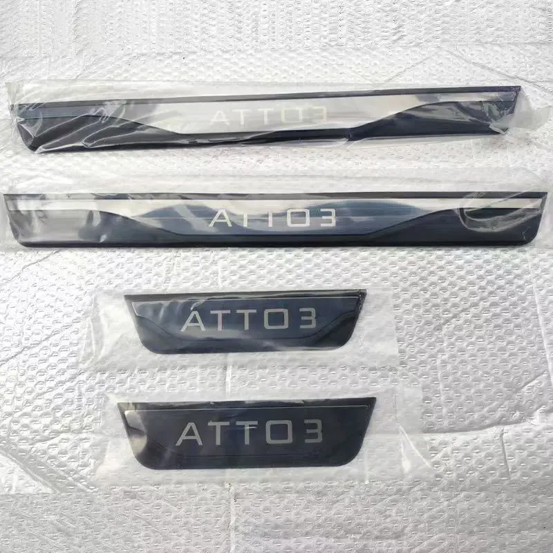 

BYD ATTO 3 EV Accessory 2022-2025 Chrome Stainless Car Door Sill Kick Scuff Plate Guard Pedal Protector Cover Trim Styling
