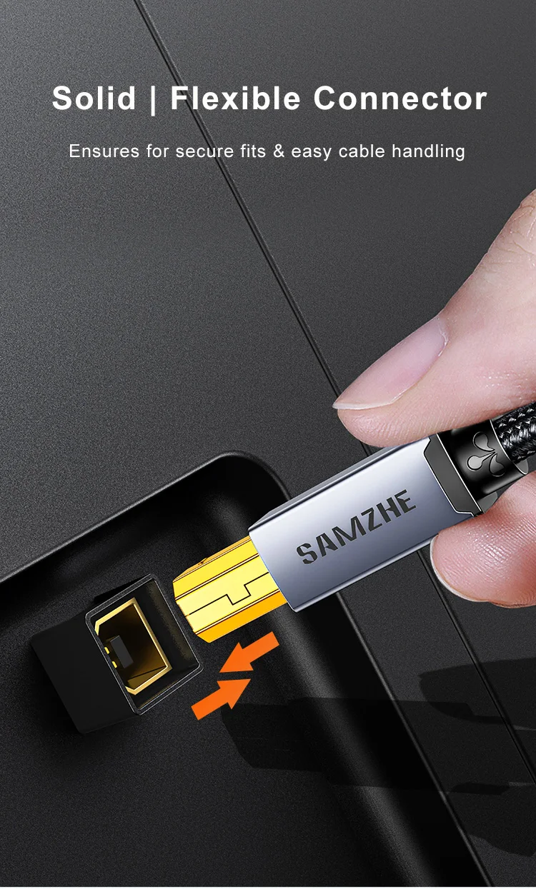 SAMZHE USB-Druckerkabel USB Typ B Stecker auf A Stecker USB 3.0 2.0 Kabel Treiberfrei für Canon Epson HP Drucker DAC USB-Drucker – Detail 8
