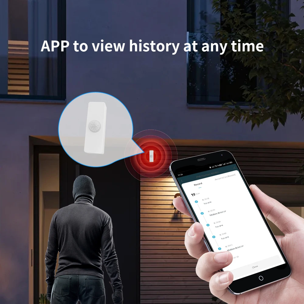 Tuya WiFi Smart PIR أجهزة استشعار الوجود البشري مستشعر إنذار ضد السرقة يدعم التحكم عن بعد في الحياة الذكية