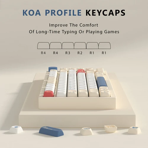Imagen 2 del producto KBDiy KOA Keycaps GMK leche de soja 140 teclas PBT Keycap Similar MOA japonés coreano ruso Keycap 7u MAC ISO para teclado mecánico