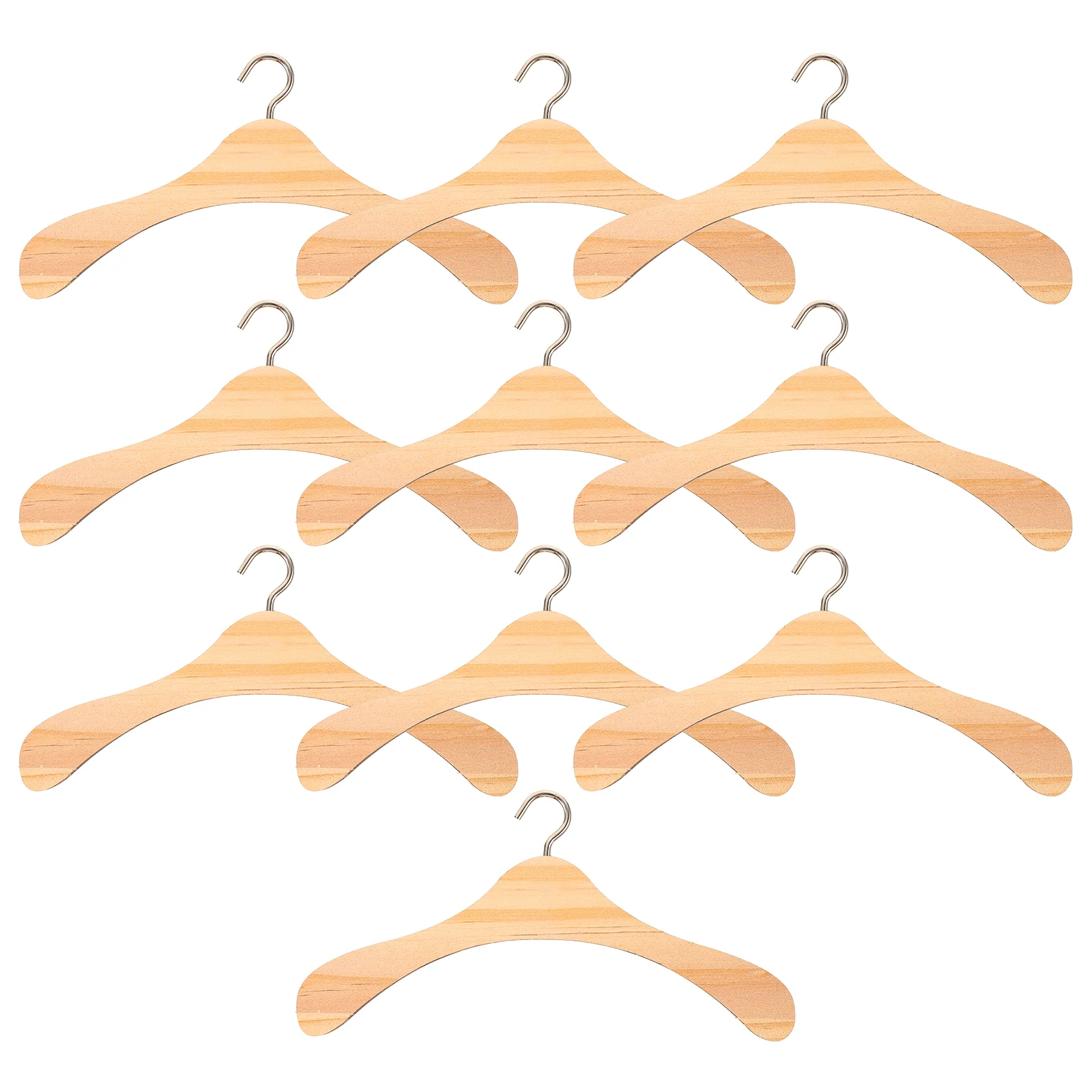 10 Pcs Toys for Babies Wooden Clothes Hanger BJD Dolls Bamboo Accessory Child